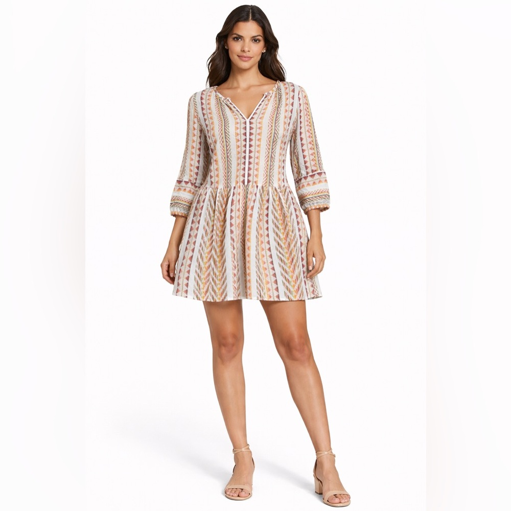 Velvet Striped Multicolor Mini Dress - Picture 10 of 11